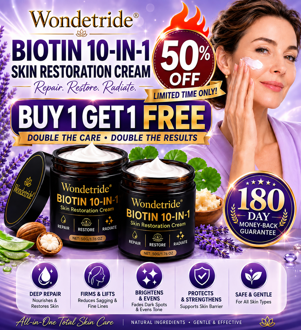 Wondetride BIOTIN 10-IN-1 SKIN RESTORATION CREAM