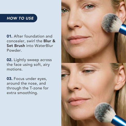 Targetaura WaterBlur Powder Talc-Free Setting Powder with Blur and Set brush